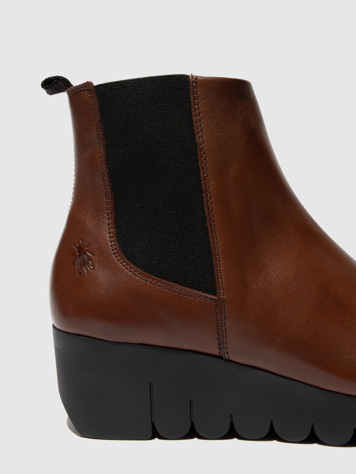 Flowfold Chelsea Ankle Boots VAZE177FLY BROWN