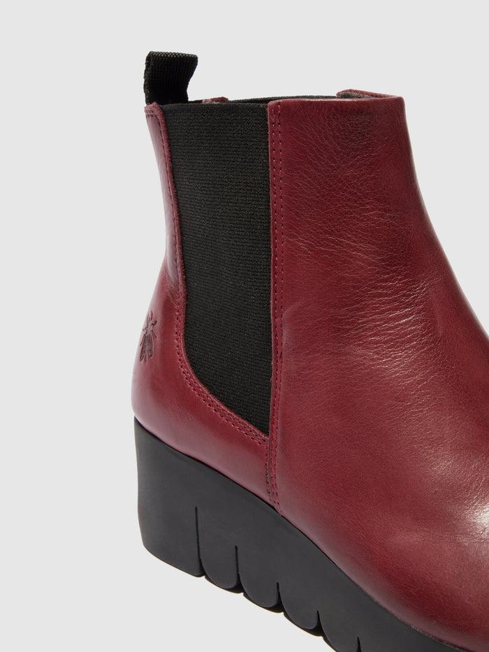 Flowfold Chelsea Ankle Boots VAZE177FLY BURGUNDY