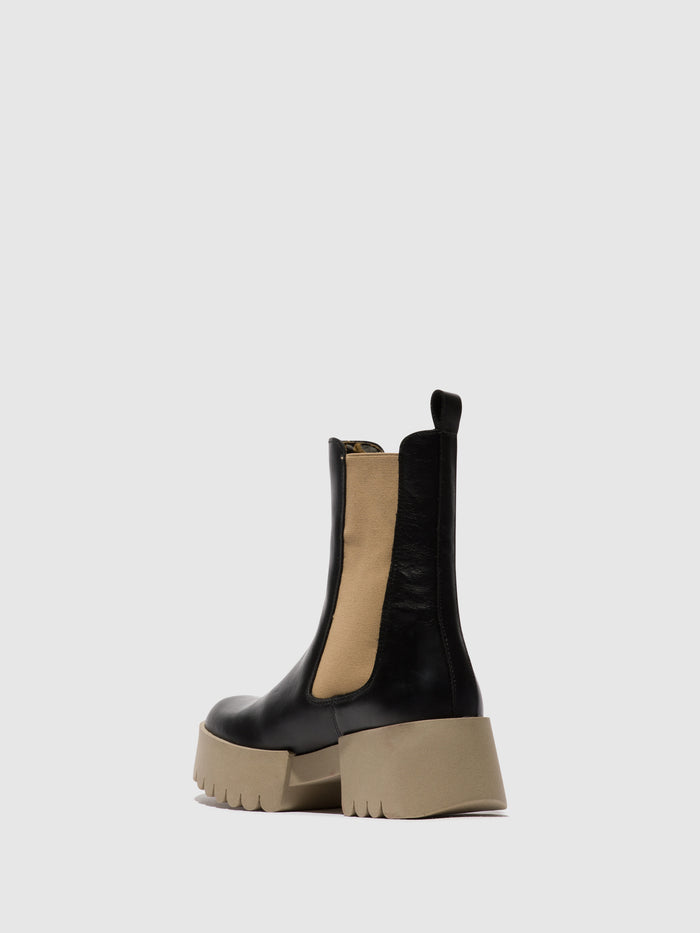 Flowfold Chelsea Boots EREL007FLY BLACK (TAUPE SOLE)