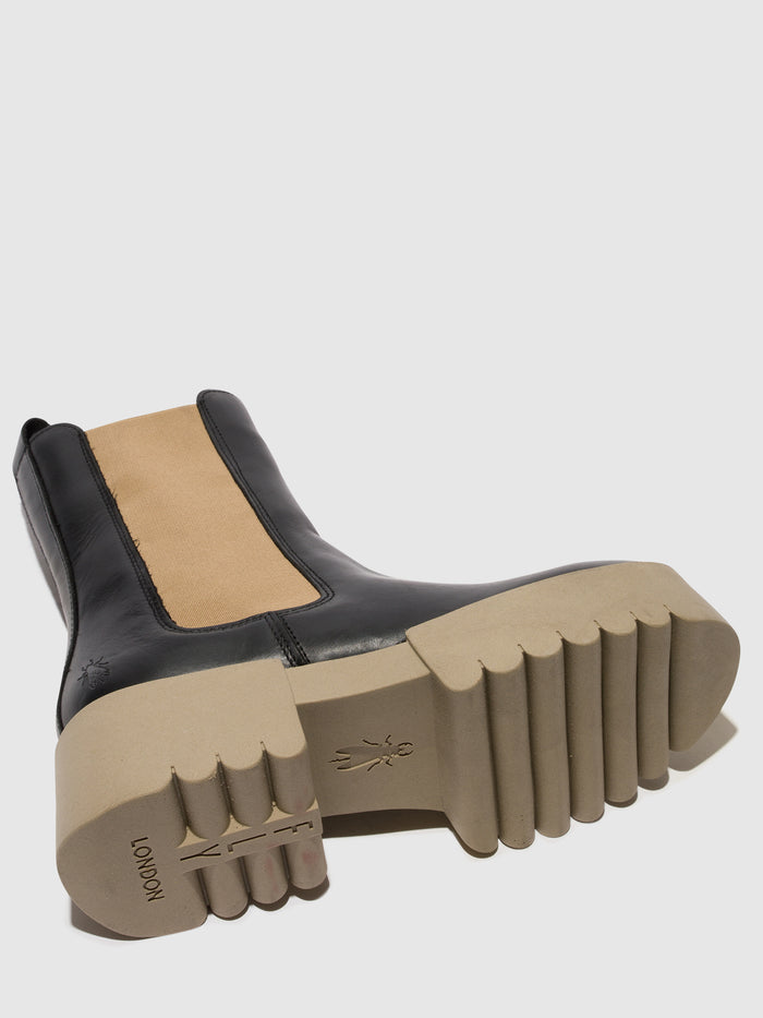 Flowfold Chelsea Boots EREL007FLY BLACK (TAUPE SOLE)