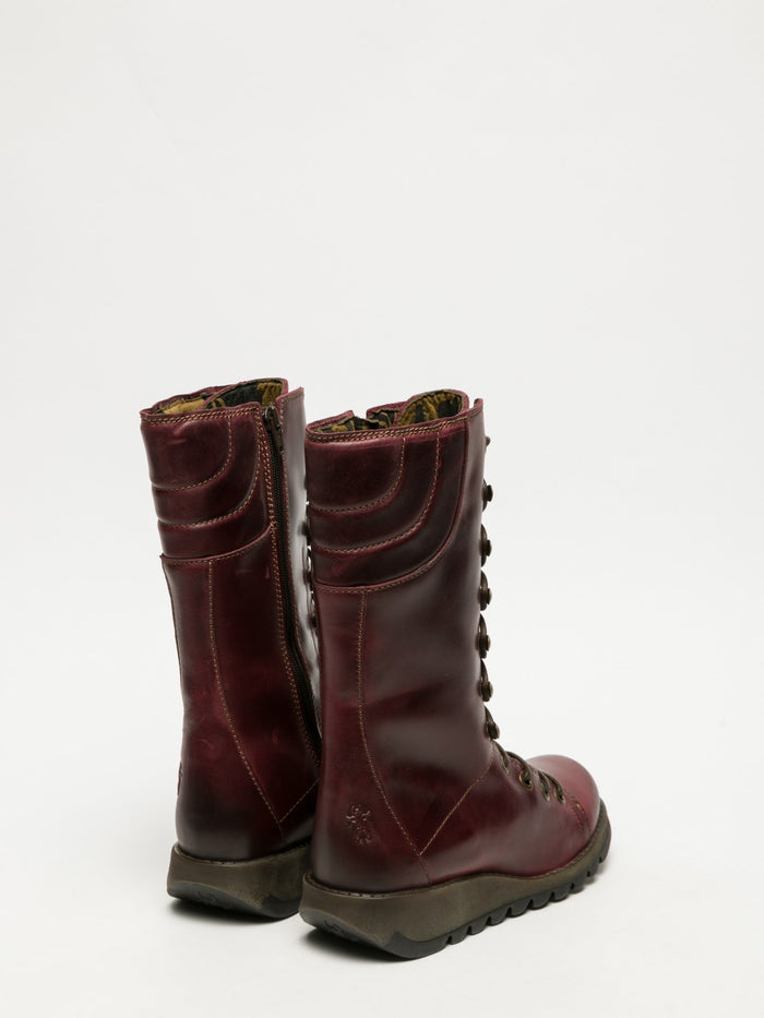 Flowfold DarkRed Lace-up Boots