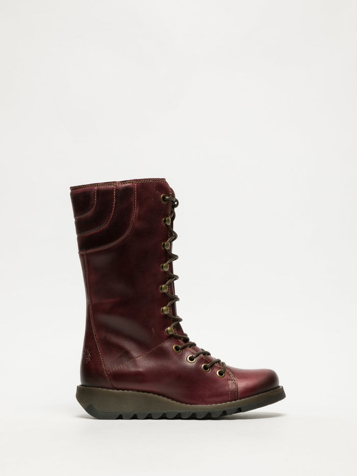 flowfold DarkRed Lace-up Boots