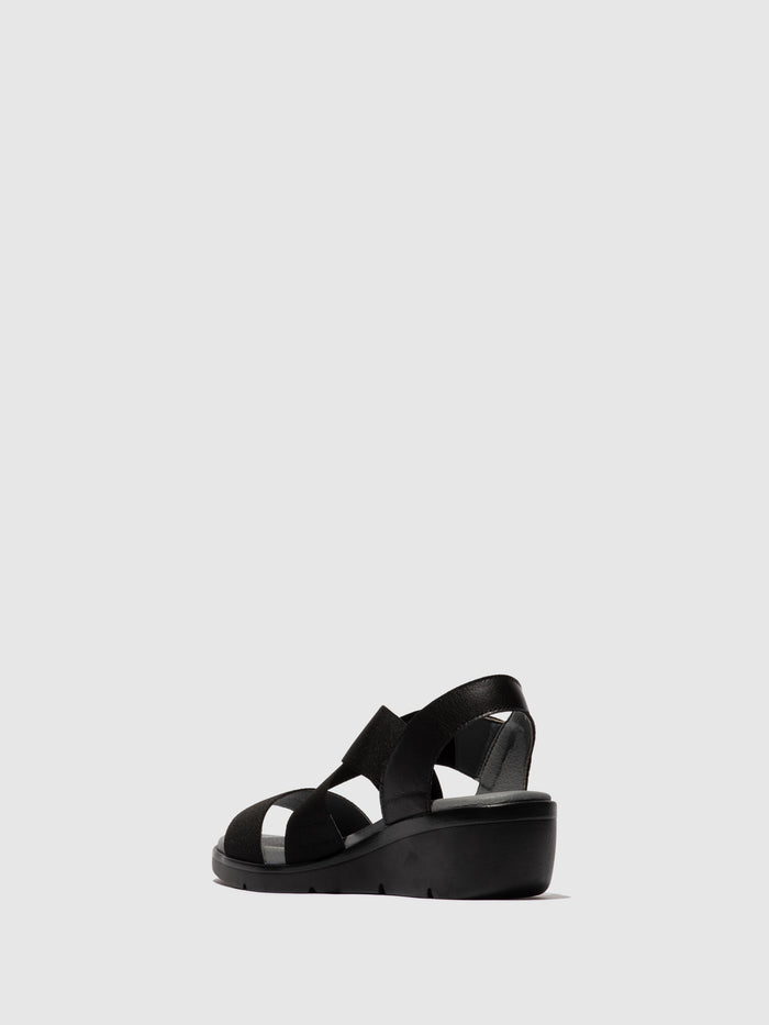 Flowfold Elasticated Sandals NOLI056FLY BLACK