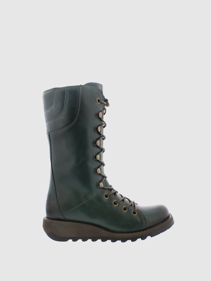 flowfold Green Lace-up Boots