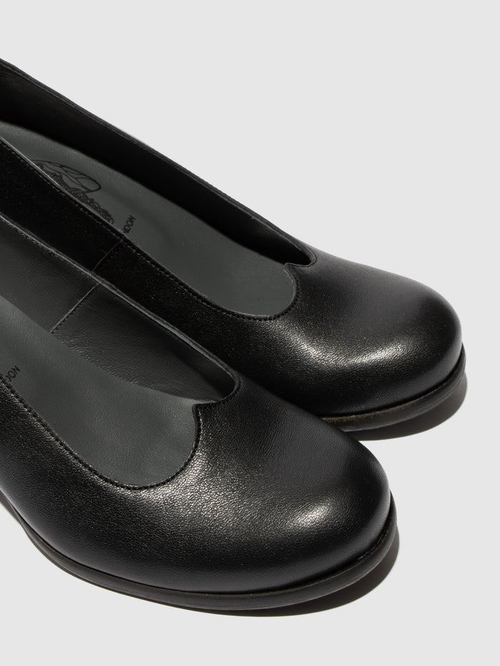 Flowfold Heel Shoes BAZE086FLY LEATHER BLACK