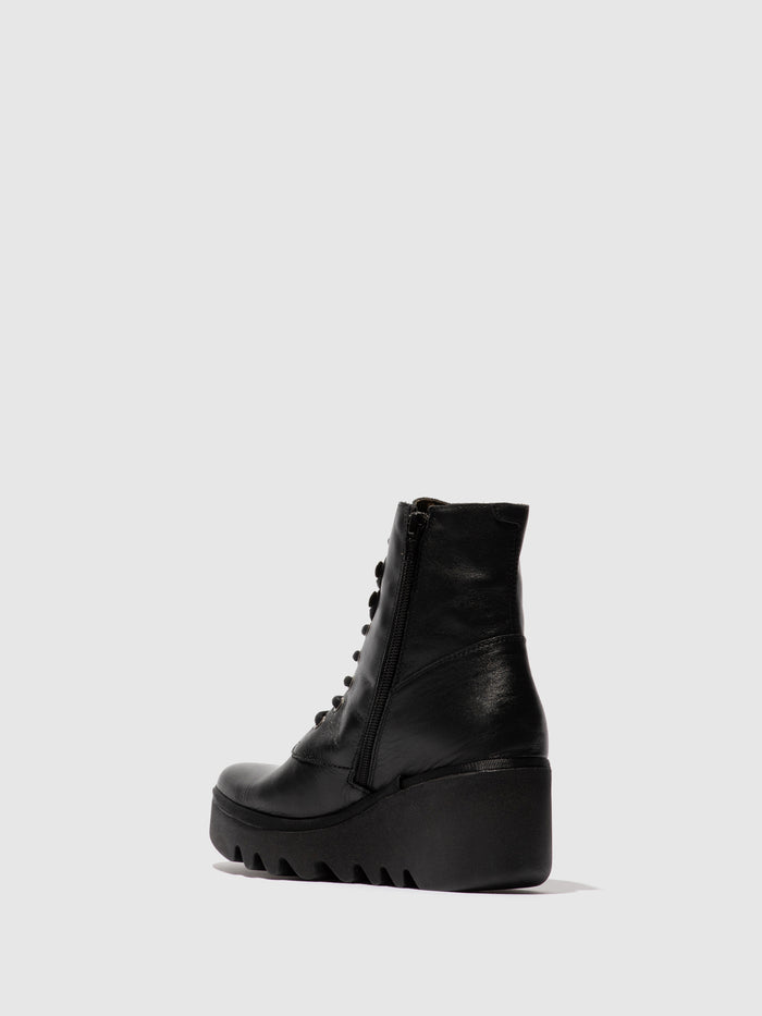 Flowfold Lace-up Ankle Boots BIRR534FLY BLACK