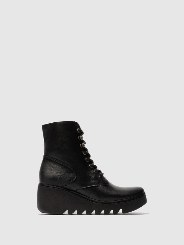 flowfold Lace-up Ankle Boots BIRR534FLY BLACK