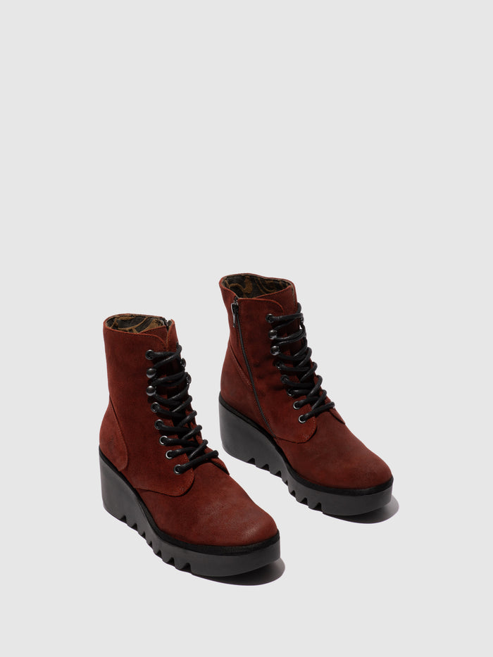 Flowfold Lace-up Ankle Boots BIRR534FLY OXBLOOD