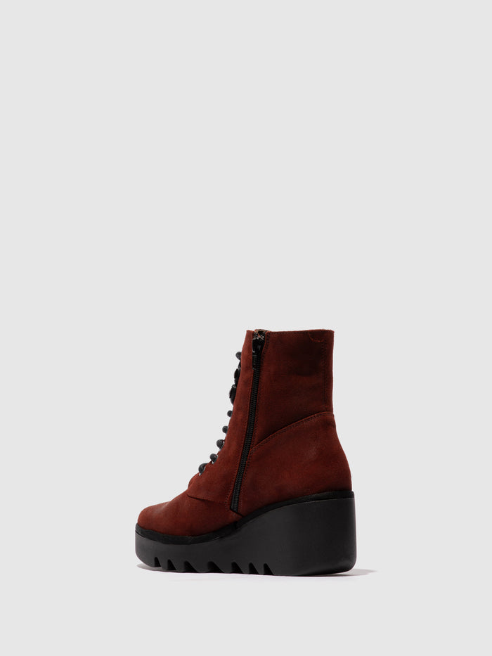 Flowfold Lace-up Ankle Boots BIRR534FLY OXBLOOD
