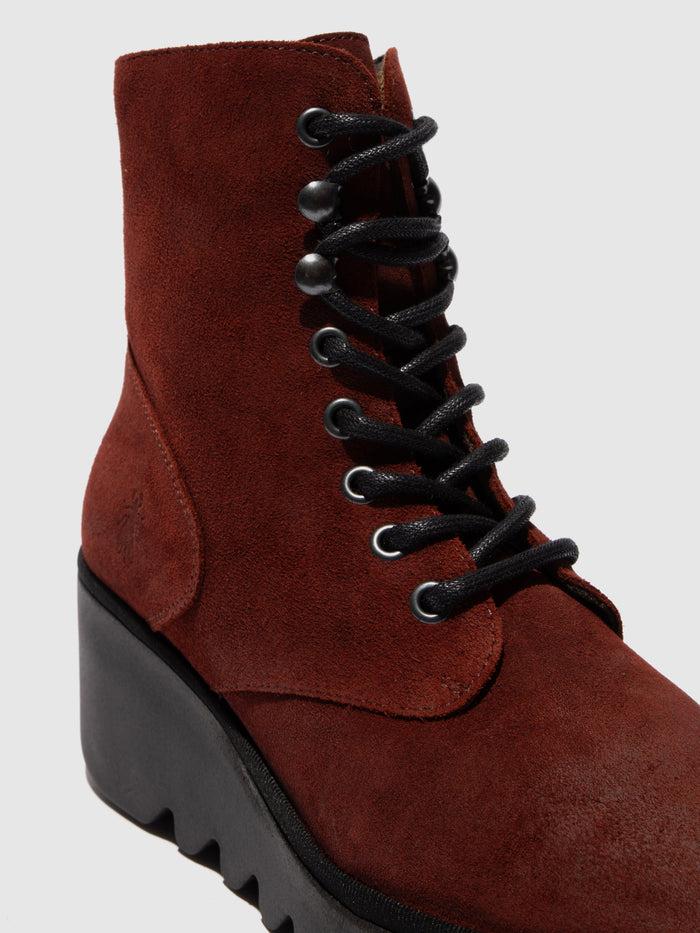Flowfold Lace-up Ankle Boots BIRR534FLY OXBLOOD