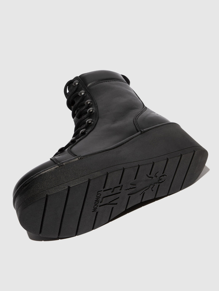 Flowfold Lace-up Ankle Boots HAND247FLY BLACK
