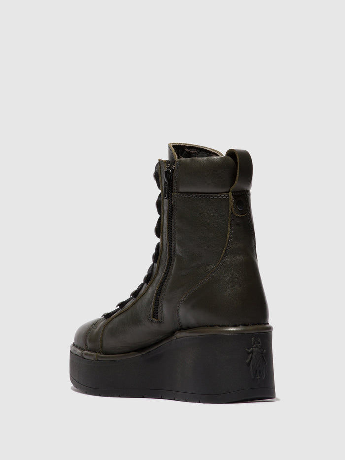 Flowfold Lace-up Ankle Boots HAND247FLY DK. GREEN