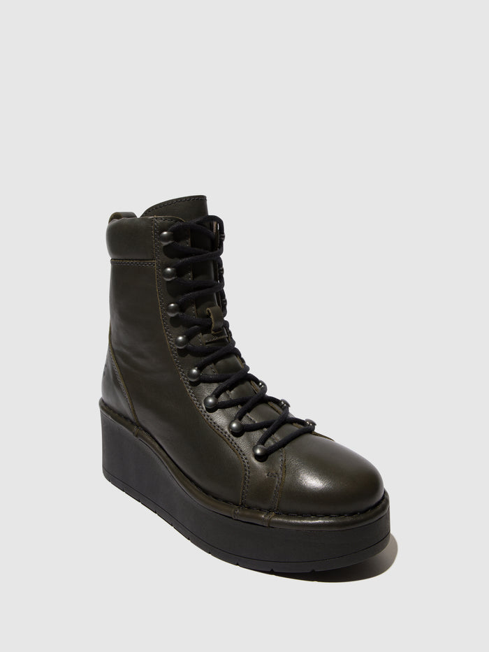 Flowfold Lace-up Ankle Boots HAND247FLY DK. GREEN