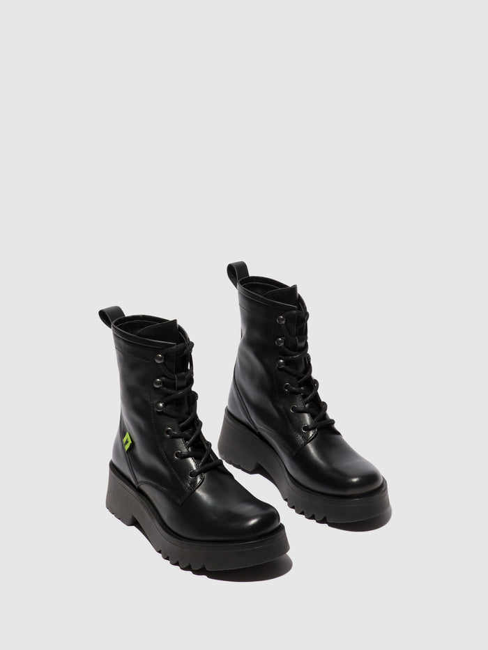 Flowfold Lace-up Ankle Boots METH903FLY BLACK