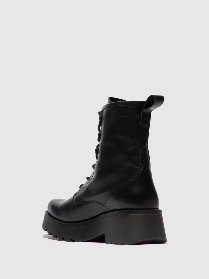 Flowfold Lace-up Ankle Boots METH903FLY BLACK