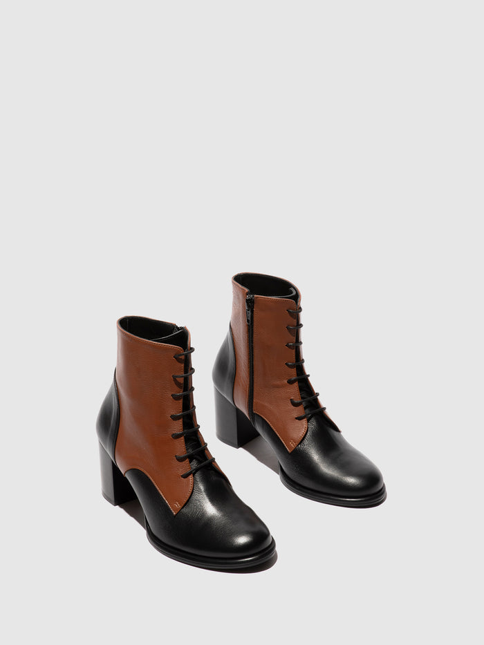 Flowfold Lace-up Ankle Boots MIDS359FLY BLACK/TAN