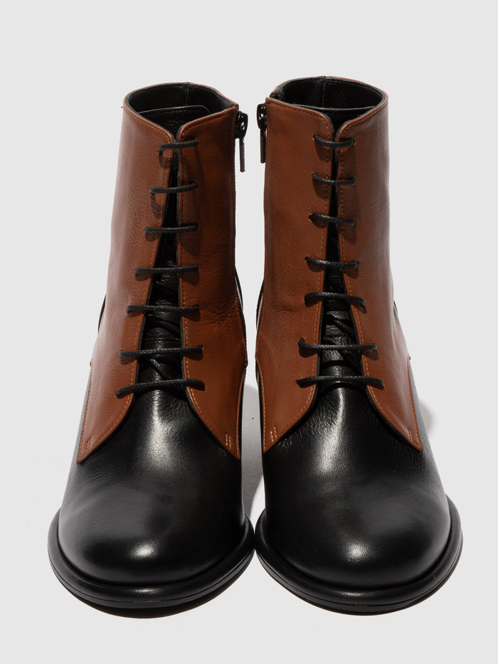 Flowfold Lace-up Ankle Boots MIDS359FLY BLACK/TAN
