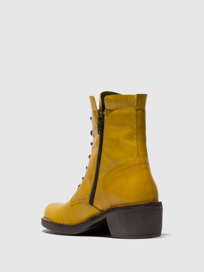 Flowfold Lace-up Ankle Boots MILU044FLY MUSTARD