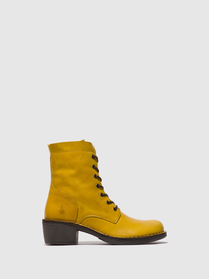 flowfold Lace-up Ankle Boots MILU044FLY MUSTARD