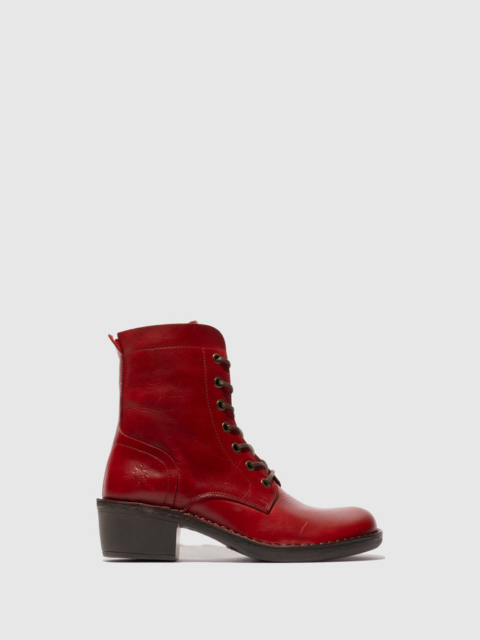 flowfold Lace-up Ankle Boots MILU044FLY RED