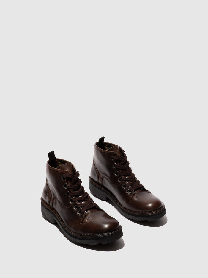 Flowfold Lace-up Ankle Boots NUXE138FLY DK. BROWN