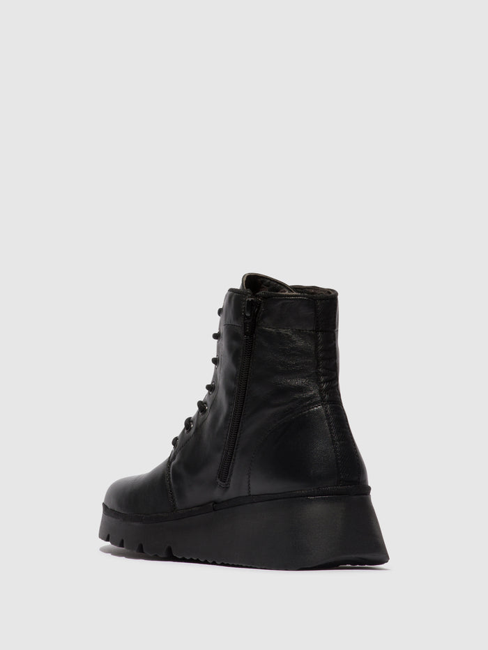 Flowfold Lace-up Ankle Boots PALL404FLY BLACK