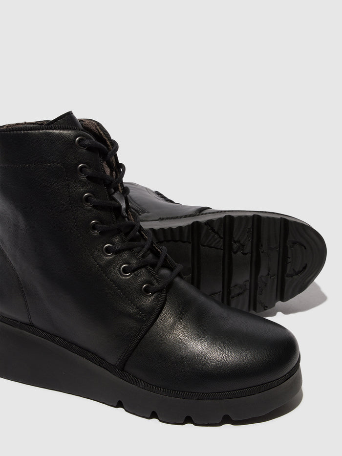 Flowfold Lace-up Ankle Boots PALL404FLY BLACK