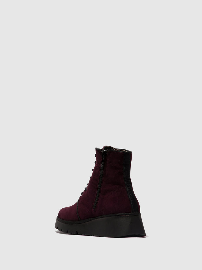 Flowfold Lace-up Ankle Boots PALL404FLY WINE