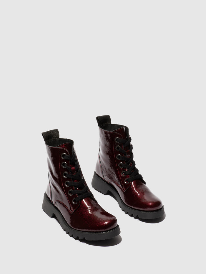 Flowfold Lace-up Ankle Boots RAGI539FLY BURGUNDY