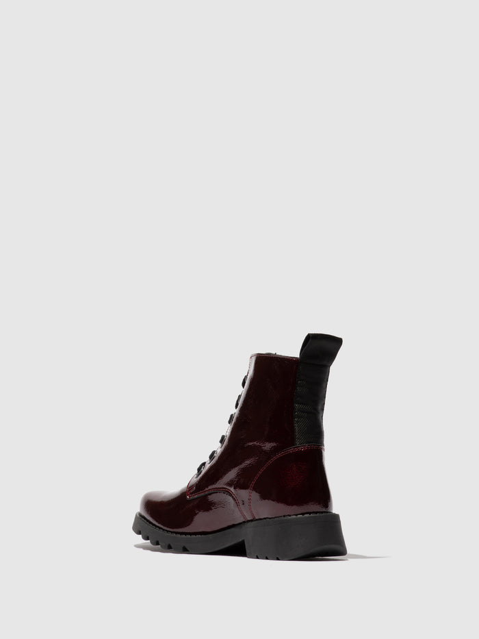 Flowfold Lace-up Ankle Boots RAGI539FLY BURGUNDY