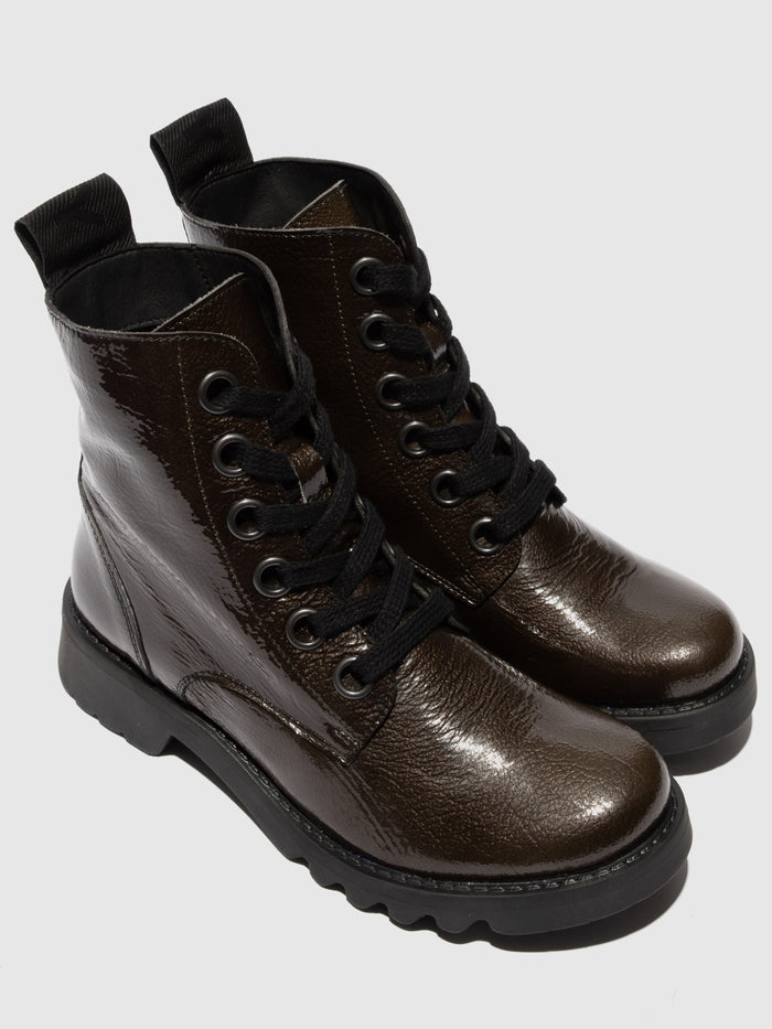 Flowfold Lace-up Ankle Boots RAGI539FLY GREEN