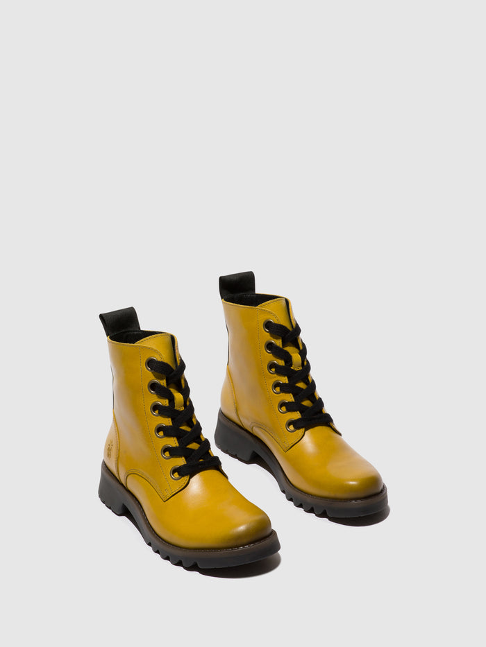 Flowfold Lace-up Ankle Boots RAGI539FLY MUSTARD