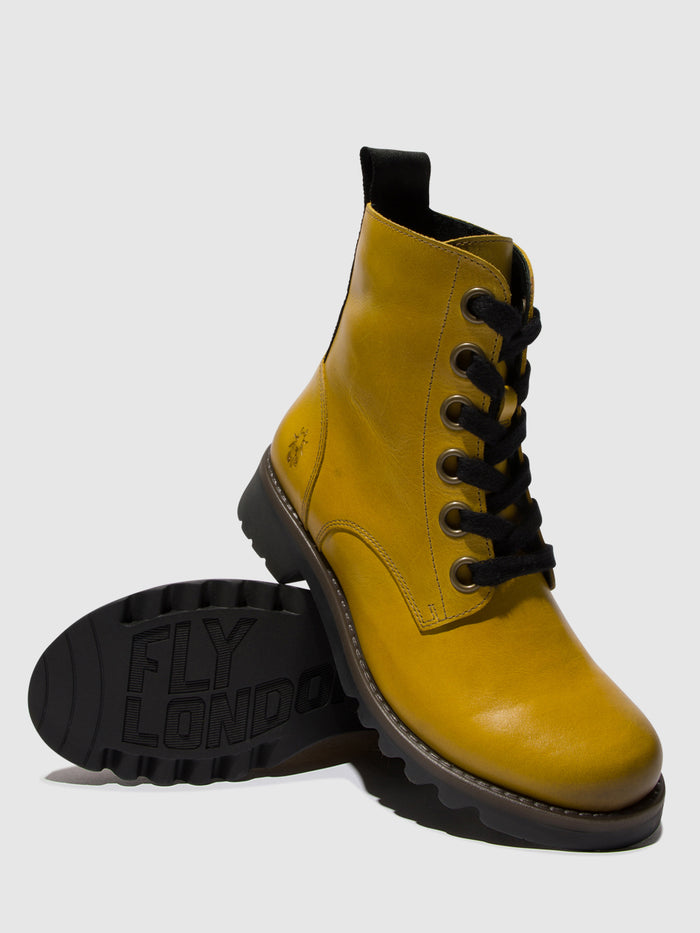 Flowfold Lace-up Ankle Boots RAGI539FLY MUSTARD