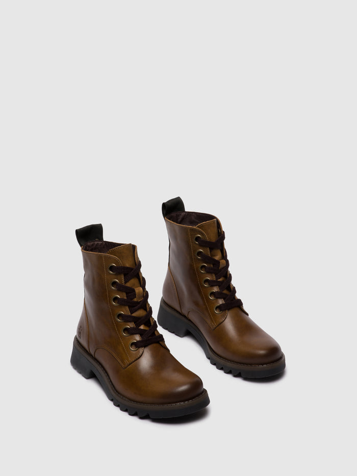 Flowfold Lace-up Ankle Boots RAGI539FLY RUG CAMEL