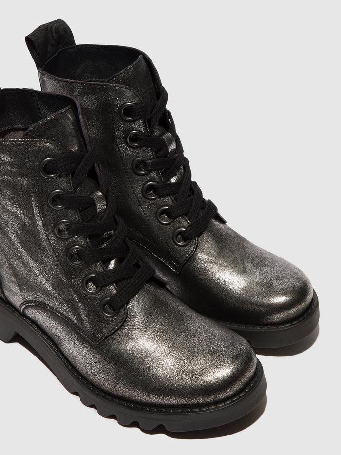 Flowfold Lace-up Ankle Boots RAGI539FLY SILVER