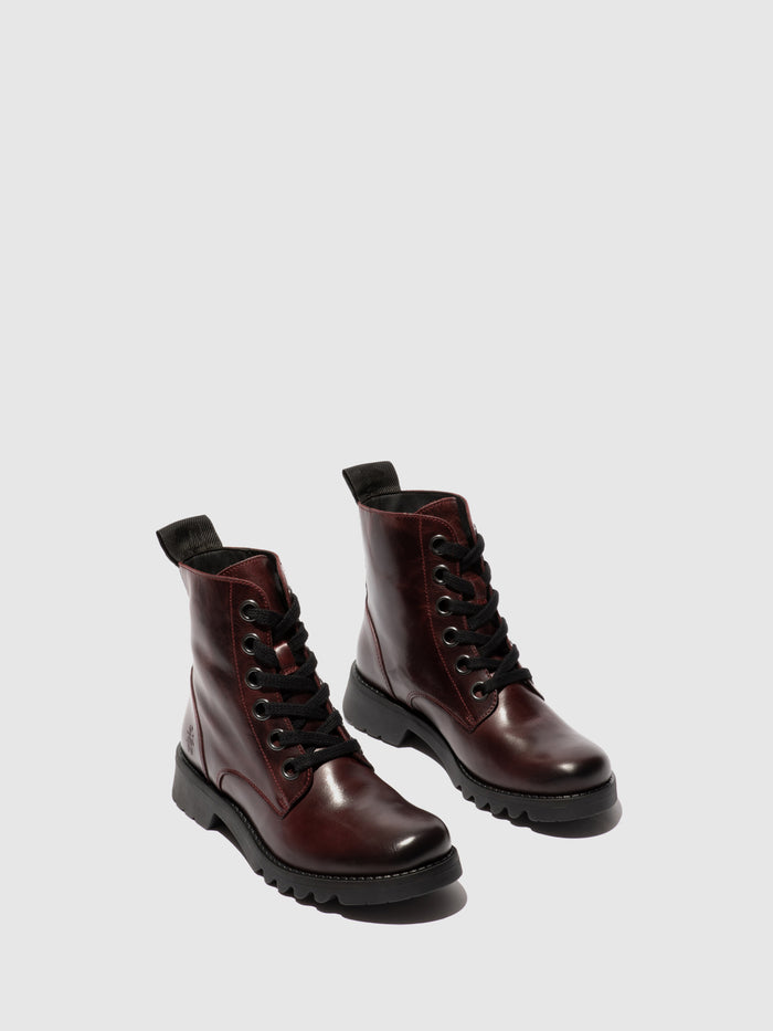 Flowfold Lace-up Ankle Boots RAGI539FLY WINE