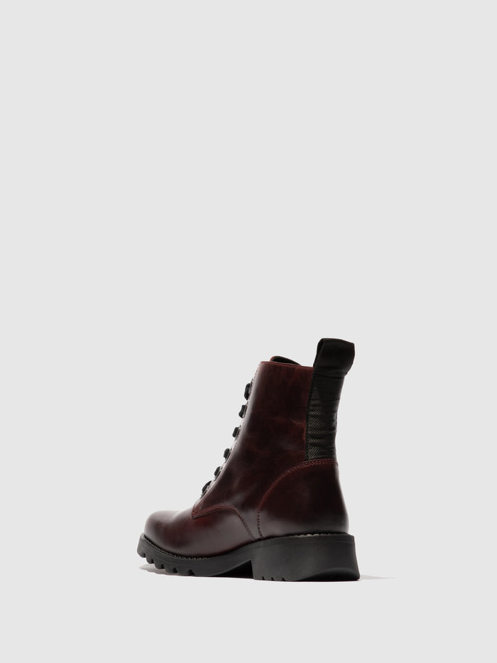 Flowfold Lace-up Ankle Boots RAGI539FLY WINE