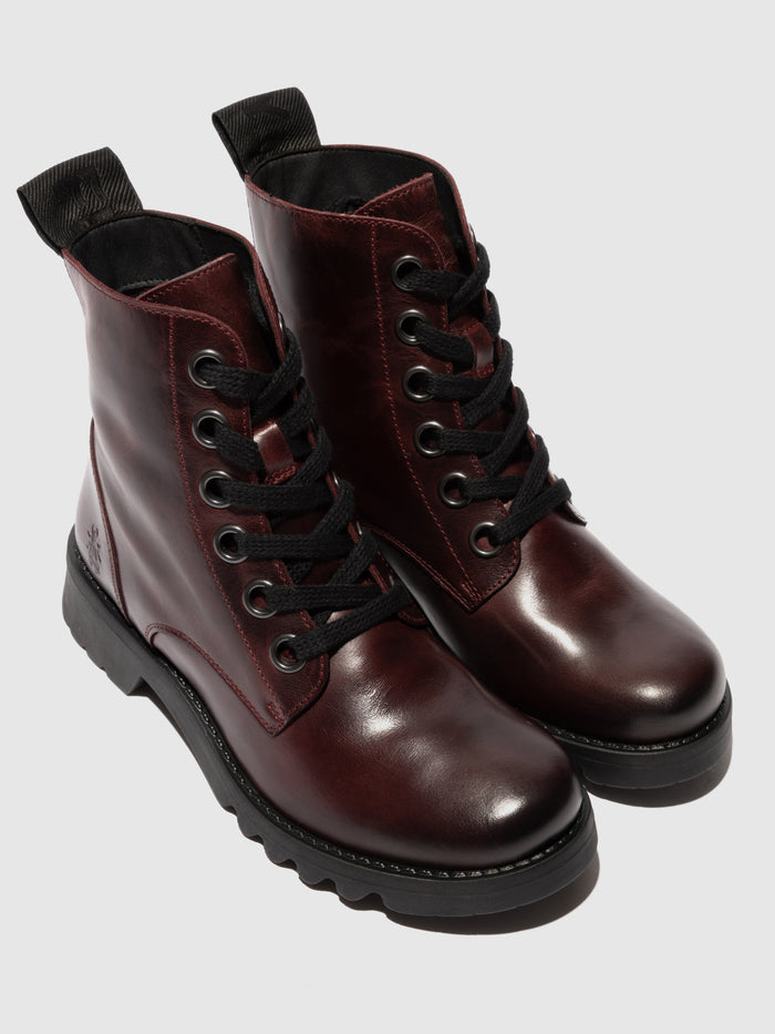 Flowfold Lace-up Ankle Boots RAGI539FLY WINE