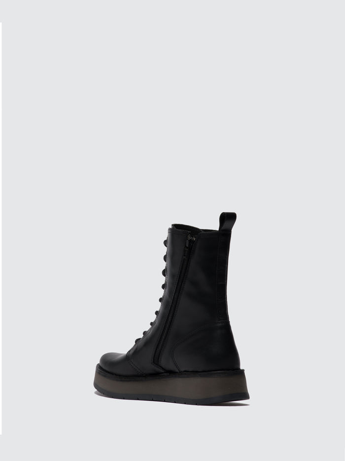Flowfold Lace-up Ankle Boots RAMI043FLY RUG BLACK