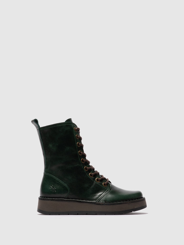 flowfold Lace-up Ankle Boots RAMI043FLY RUG PETROL