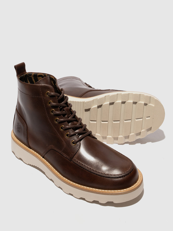 Flowfold Lace-up Ankle Boots ROIK300FLY DK. BROWN