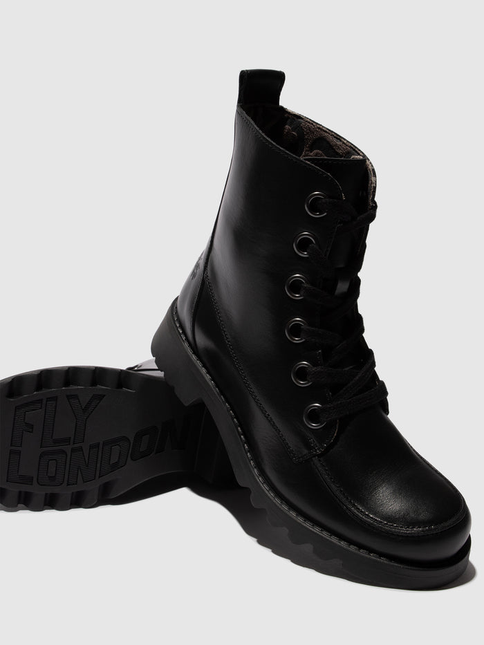 Flowfold Lace-up Ankle Boots ROLL113FLY BLACK