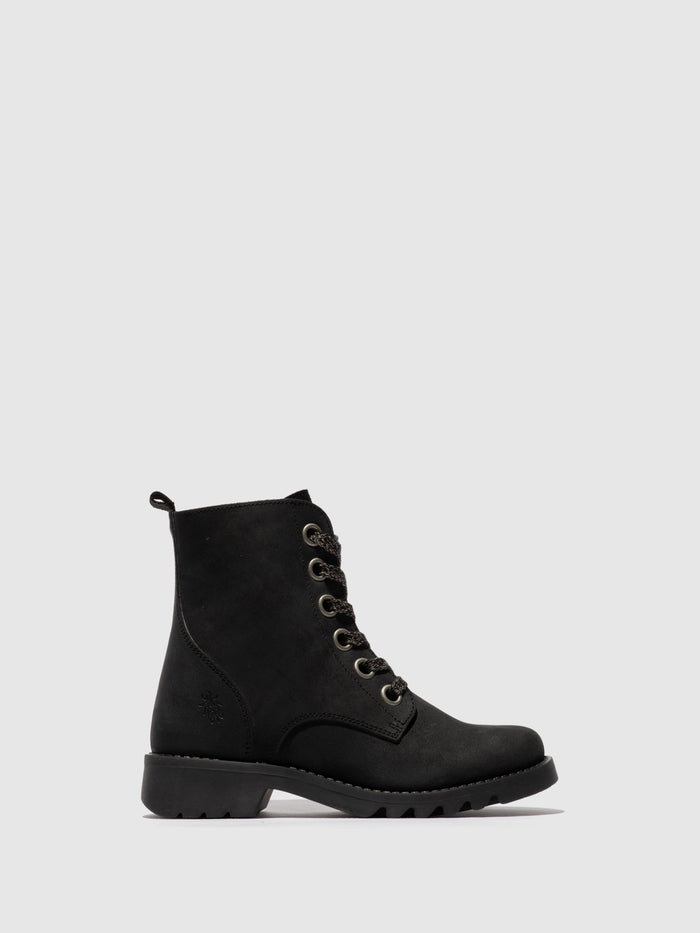 flowfold Lace-up Ankle Boots ROOG186FLY BLACK