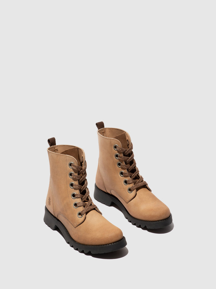 Flowfold Lace-up Ankle Boots ROOG186FLY TAUPE