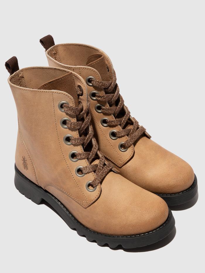 Flowfold Lace-up Ankle Boots ROOG186FLY TAUPE