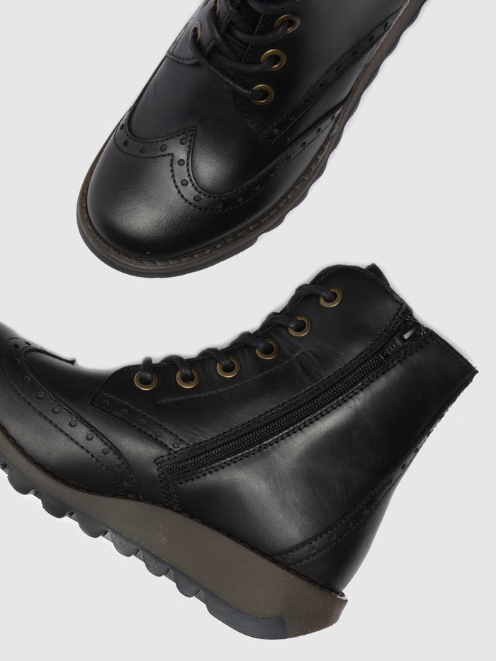 Flowfold Lace-up Ankle Boots SARL069FLY BLACK