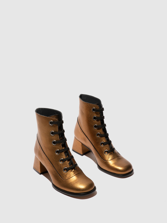 Flowfold Lace-up Ankle Boots SEPY342FLY GOLD