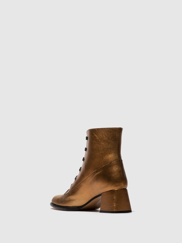 Flowfold Lace-up Ankle Boots SEPY342FLY GOLD