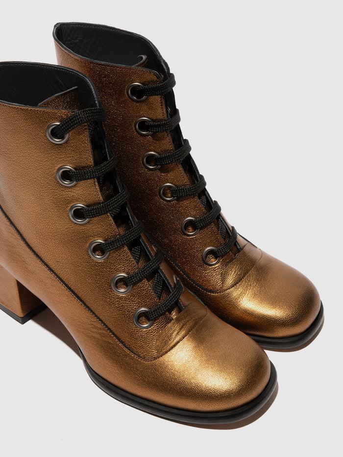 Flowfold Lace-up Ankle Boots SEPY342FLY GOLD