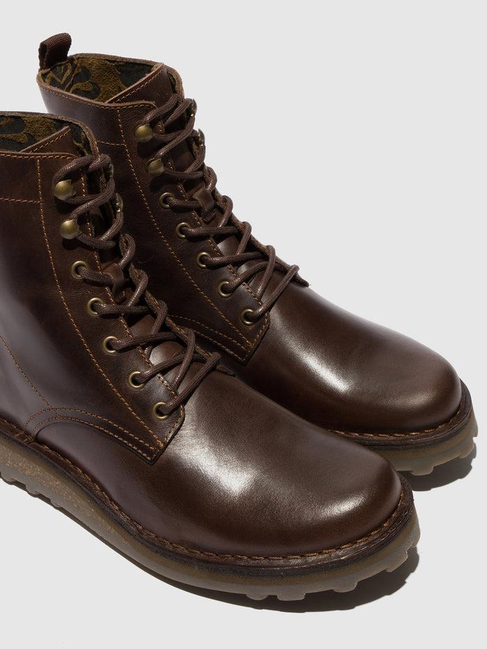 Flowfold Lace-up Ankle Boots TARK128FLY DK BROWN